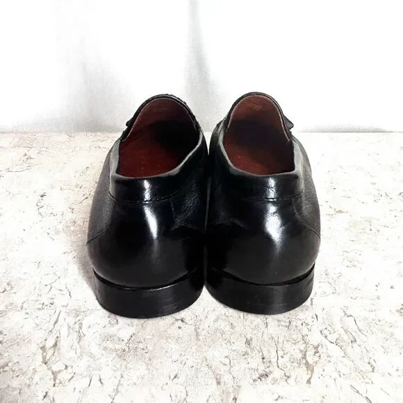 Johnston Murphy Shoes Mens 11 M Black Leather Loafers Tassels Office Date Night - Picture 8 of 12